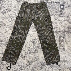 Vintage 90s Duxbak Cargo Pants Realtree Hardwood Green Leaf Made In USA Sz S